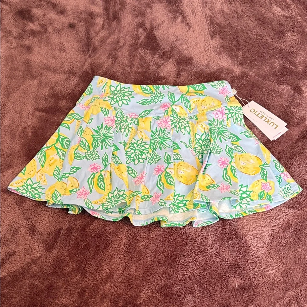 NWT Lilly Pulitzer Lemon Mini Extra Small Floral Athletic Skort - Picture 2 of 8